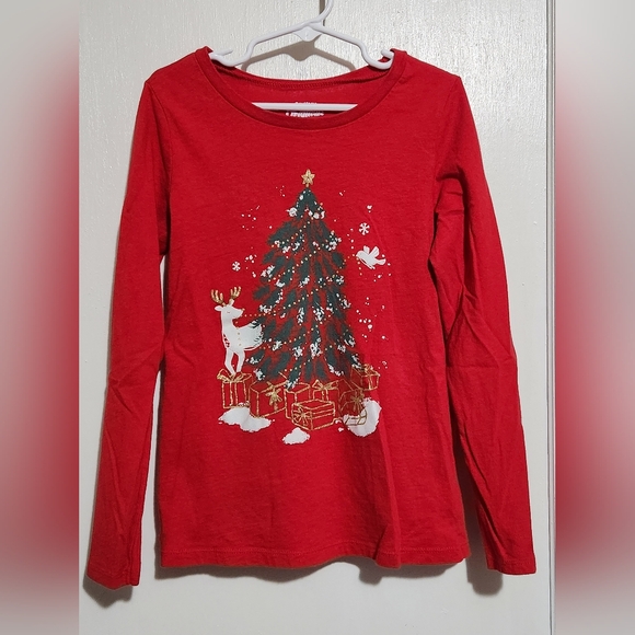 Girls Size 8 Christmas Long Sleeve Shirt Bundle With Penguin & Snowman - Picture 2 of 11